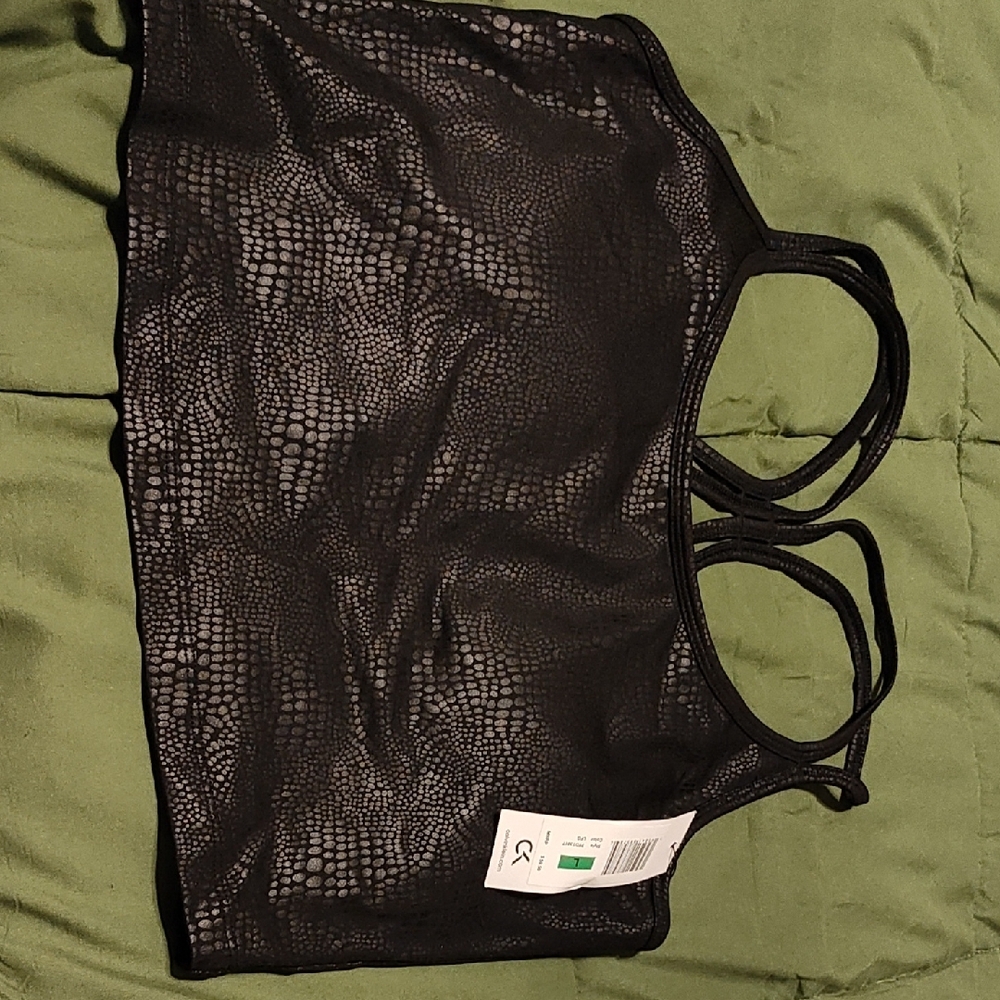 Calvin Klein Black Textured Crop Top *Bnwt*